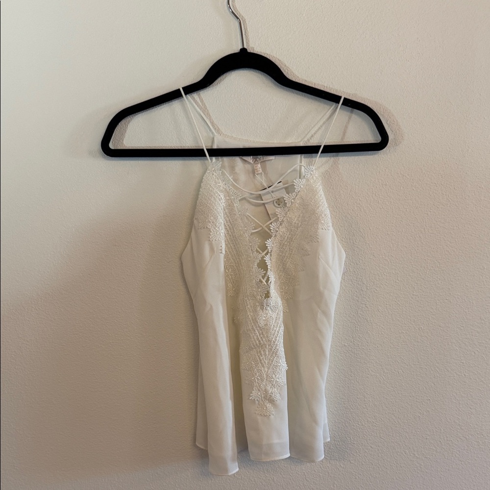 Wayf White Lace Camisole Top